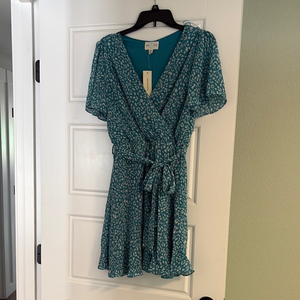 NWT Francesca's Collections Teal Wrap Dress
